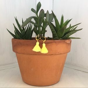 Boho Yellow Tassel Earrings